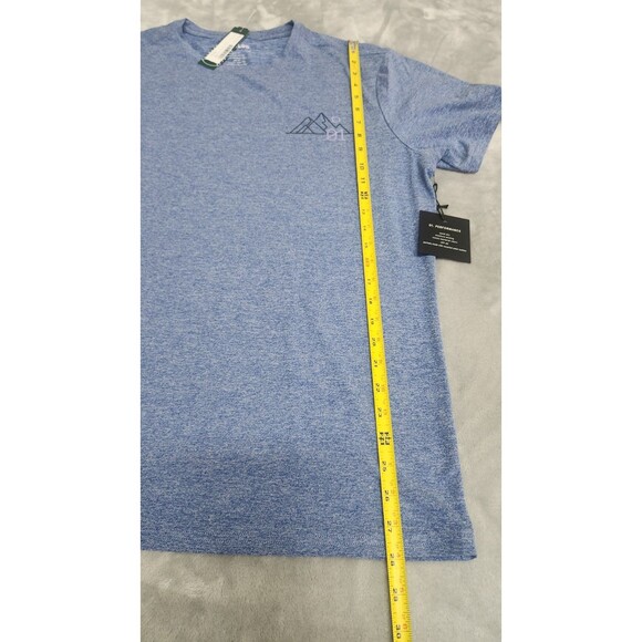 01 Algo Men's Size Large Blue Circular Mountain Performance Graphic T Shirt NWT - Picture 8 of 10